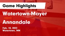 Watertown-Mayer  vs Annandale  Game Highlights - Feb. 18, 2022