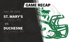 Recap: St. Mary's  vs. Duchesne  2016