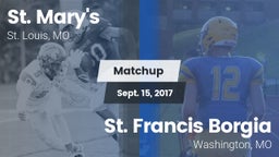 Matchup: St. Mary's vs. St. Francis Borgia  2017
