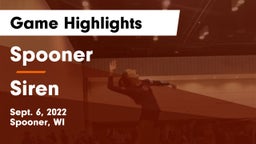 Spooner  vs Siren Game Highlights - Sept. 6, 2022