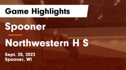 Spooner  vs Northwestern H S  Game Highlights - Sept. 20, 2022