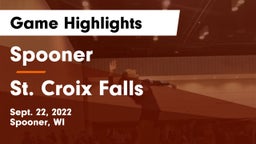 Spooner  vs St. Croix Falls  Game Highlights - Sept. 22, 2022