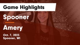 Spooner  vs Amery  Game Highlights - Oct. 7, 2023