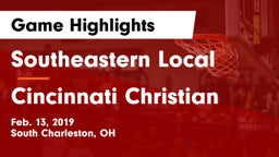 Southeastern Local  vs Cincinnati Christian Game Highlights - Feb. 13, 2019