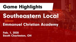 Southeastern Local  vs Emmanuel Christian Academy Game Highlights - Feb. 1, 2020