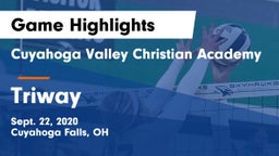 Cuyahoga Valley Christian Academy  vs Triway  Game Highlights - Sept. 22, 2020
