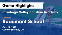 Cuyahoga Valley Christian Academy  vs Beaumont School Game Highlights - Oct. 21, 2020