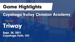 Cuyahoga Valley Christian Academy  vs Triway  Game Highlights - Sept. 28, 2021