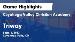 Cuyahoga Valley Christian Academy  vs Triway  Game Highlights - Sept. 1, 2022