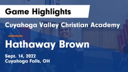 Cuyahoga Valley Christian Academy  vs Hathaway Brown  Game Highlights - Sept. 14, 2022