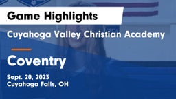 Cuyahoga Valley Christian Academy  vs Coventry  Game Highlights - Sept. 20, 2023