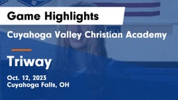 Cuyahoga Valley Christian Academy  vs Triway  Game Highlights - Oct. 12, 2023