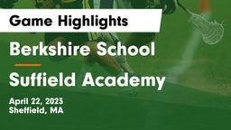 Berkshire  School vs Suffield Academy Game Highlights - April 22, 2023