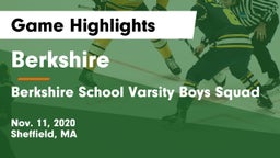 Berkshire  vs Berkshire School Varsity Boys Squad Game Highlights - Nov. 11, 2020