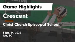 Crescent  vs Christ Church Episcopal School Game Highlights - Sept. 14, 2020