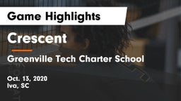 Crescent  vs Greenville Tech Charter School Game Highlights - Oct. 13, 2020