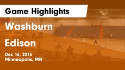 Washburn  vs Edison  Game Highlights - Dec 16, 2016