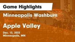 Minneapolis Washburn  vs Apple Valley  Game Highlights - Dec. 13, 2023