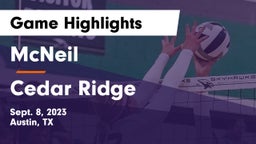 McNeil  vs Cedar Ridge  Game Highlights - Sept. 8, 2023