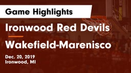 Ironwood Red Devils vs Wakefield-Marenisco Game Highlights - Dec. 20, 2019