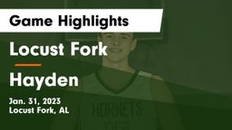 Locust Fork  vs Hayden  Game Highlights - Jan. 31, 2023