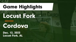 Locust Fork  vs Cordova  Game Highlights - Dec. 12, 2023