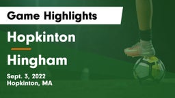 Hopkinton  vs Hingham  Game Highlights - Sept. 3, 2022