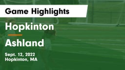 Hopkinton  vs Ashland  Game Highlights - Sept. 12, 2022