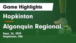 Hopkinton  vs Algonquin Regional Game Highlights - Sept. 26, 2023