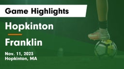 Hopkinton  vs Franklin  Game Highlights - Nov. 11, 2023