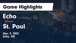 Echo  vs St. Paul  Game Highlights - Dec. 9, 2023