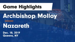 Archbishop Molloy  vs Nazareth  Game Highlights - Dec. 18, 2019
