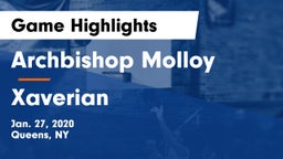 Archbishop Molloy  vs Xaverian  Game Highlights - Jan. 27, 2020