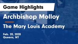 Archbishop Molloy  vs The Mary Louis Academy Game Highlights - Feb. 20, 2020