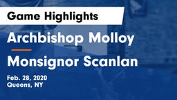 Archbishop Molloy  vs Monsignor Scanlan Game Highlights - Feb. 28, 2020
