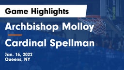 Archbishop Molloy  vs Cardinal Spellman  Game Highlights - Jan. 16, 2022