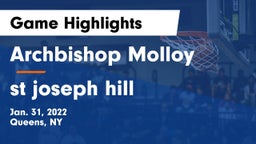 Archbishop Molloy  vs st  joseph hill Game Highlights - Jan. 31, 2022