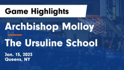 Archbishop Molloy  vs The Ursuline School Game Highlights - Jan. 15, 2023