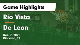 Rio Vista  vs De Leon  Game Highlights - Dec. 7, 2021