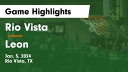Rio Vista  vs Leon  Game Highlights - Jan. 5, 2024