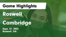 Roswell  vs Cambridge  Game Highlights - Sept. 27, 2022