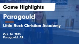 Paragould  vs Little Rock Christian Academy  Game Highlights - Oct. 24, 2023