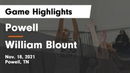 Powell  vs William Blount  Game Highlights - Nov. 18, 2021