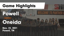 Powell  vs Oneida  Game Highlights - Nov. 22, 2021