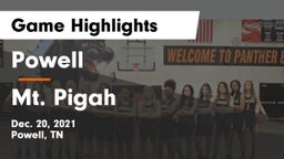 Powell  vs Mt. Pigah Game Highlights - Dec. 20, 2021
