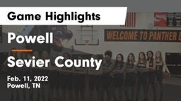 Powell  vs Sevier County  Game Highlights - Feb. 11, 2022