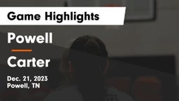 Powell  vs Carter  Game Highlights - Dec. 21, 2023