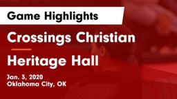 Crossings Christian  vs Heritage Hall Game Highlights - Jan. 3, 2020