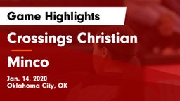 Crossings Christian  vs Minco  Game Highlights - Jan. 14, 2020