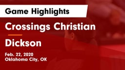 Crossings Christian  vs Dickson  Game Highlights - Feb. 22, 2020